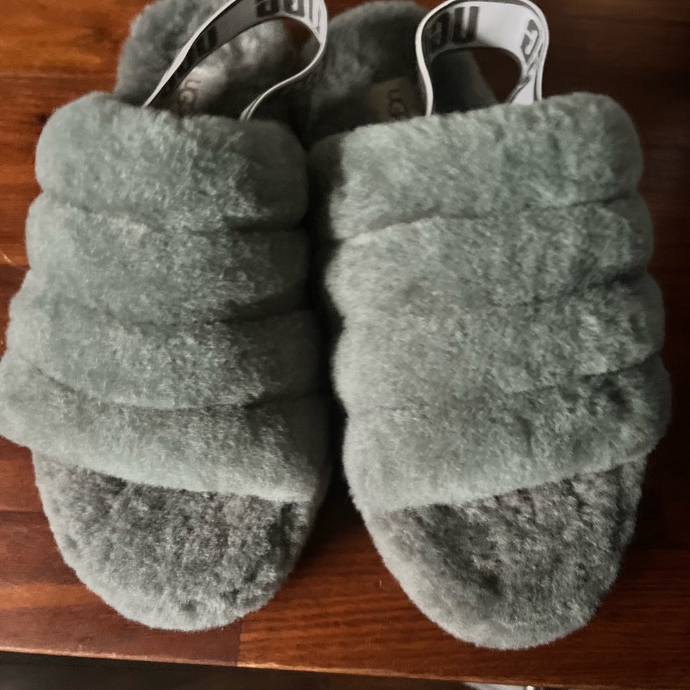 UGG Women's Plush Gray Slippers